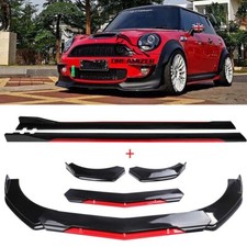 For Mini Cooper S F56 R56 Front Bumper Lip Splitter + 2.2M Side Skirts Body Kit