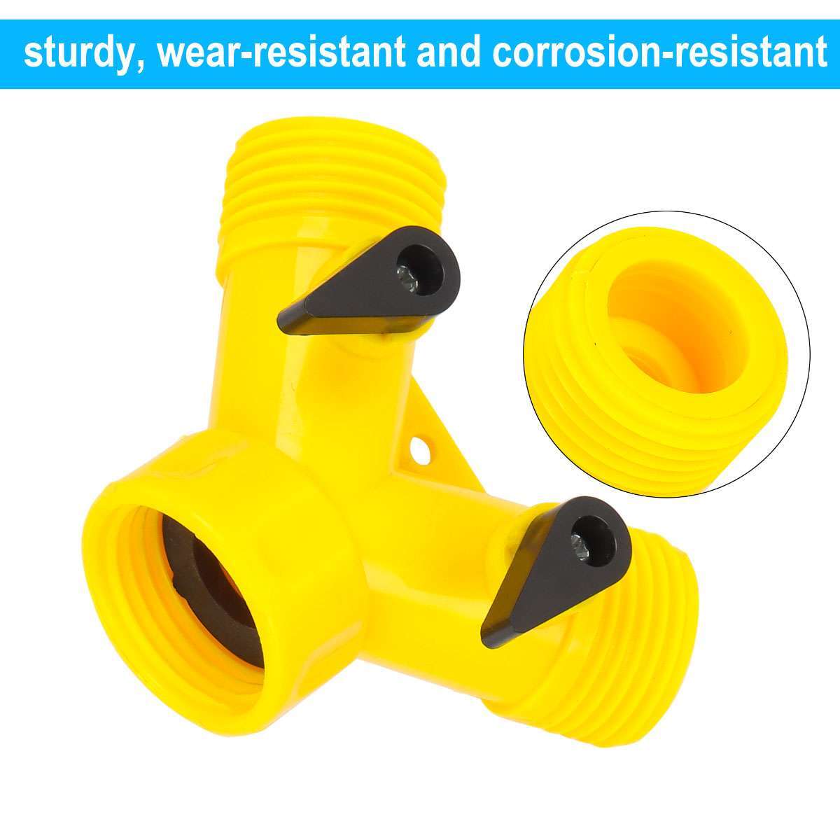 1~4pcs Water Hose Splitter 2 Way 3/4" Hose Connector Outdoor Garden Y Valve Pipe