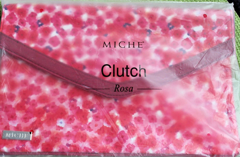 NUEVO CON ETIQUETAS MICHE Bolso sin asas Bolso de mano ROSA Interior Cremallera Primavera Encantador Floral Cartera  Foto 4 de 4