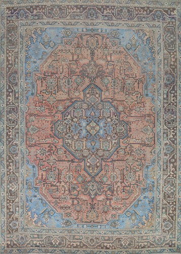 Light Pink Medallion Tebriz Traditional Handmade Living Room Area Rug 10x13