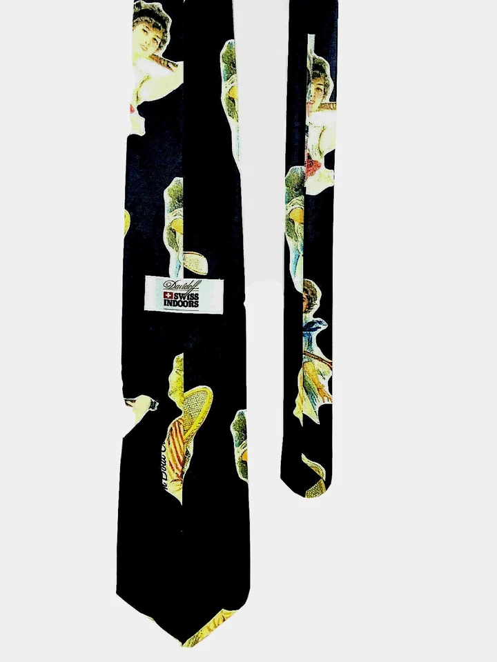 Corbata de cuello vintage Davidoff The Great Gatsby estilo para hombre 100 % seda multicolor 57" Foto 4 de 4