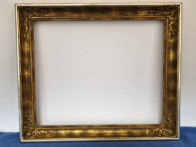 (L) antiker Bilderrahmen für Ölbild Gemälde Spiegel Foto Falz ca. 45,3 x 55,3 cm