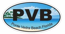 Ponte Vedra Beach Florida Oval Bumper Sticker or Helmet Sticker D1268 Euro Oval