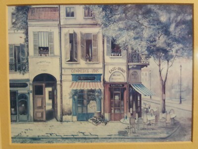 Cafe de Paris V Fabrice de Villeneuve Framed Matted Art Print