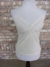 VTG VASSERETTE SZ 34 CREAMY WHITE BEAUTIFUL LACE  CAMISOLE TOP