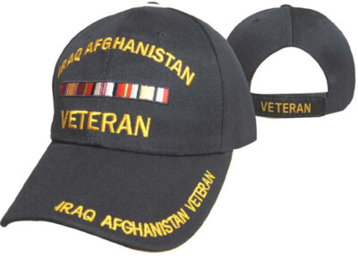 Iraq Afghanistan Veterano Guerra Nastro Cappello Nero (Autorizzato