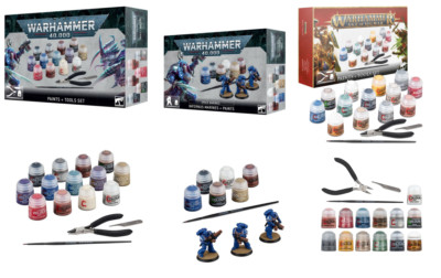 Warhammer AoS & 40k Paint & Tool Sets (Citadel Pinsel Farben Zubehör Miniaturen)