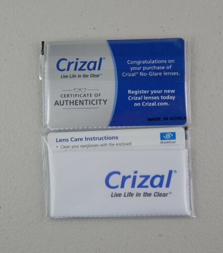 2 Crizal Full Size Versiegelt Mikrofaser Reinigungstuch Linse Brille Telefon Kamera - Bild 1 von 1