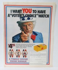 1972 UNCLE SAM WATCH KODAK FILM Vintage 1970s...