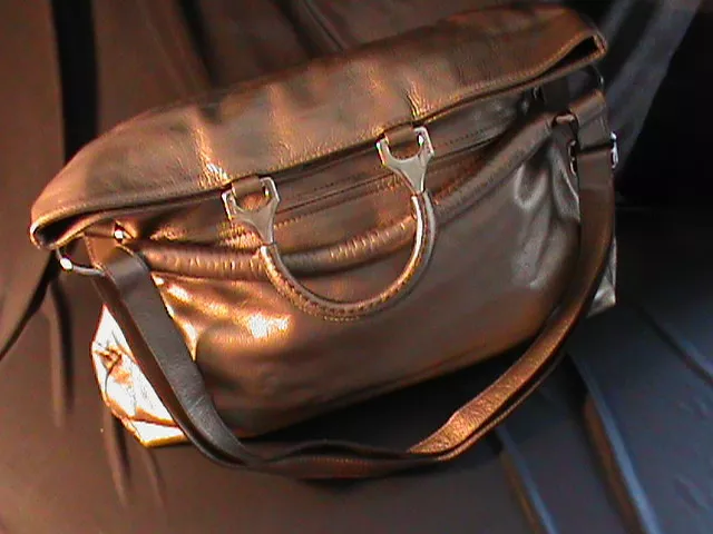 PLINIO VISONA Italy taupe genuine leather shoulder bag purse
