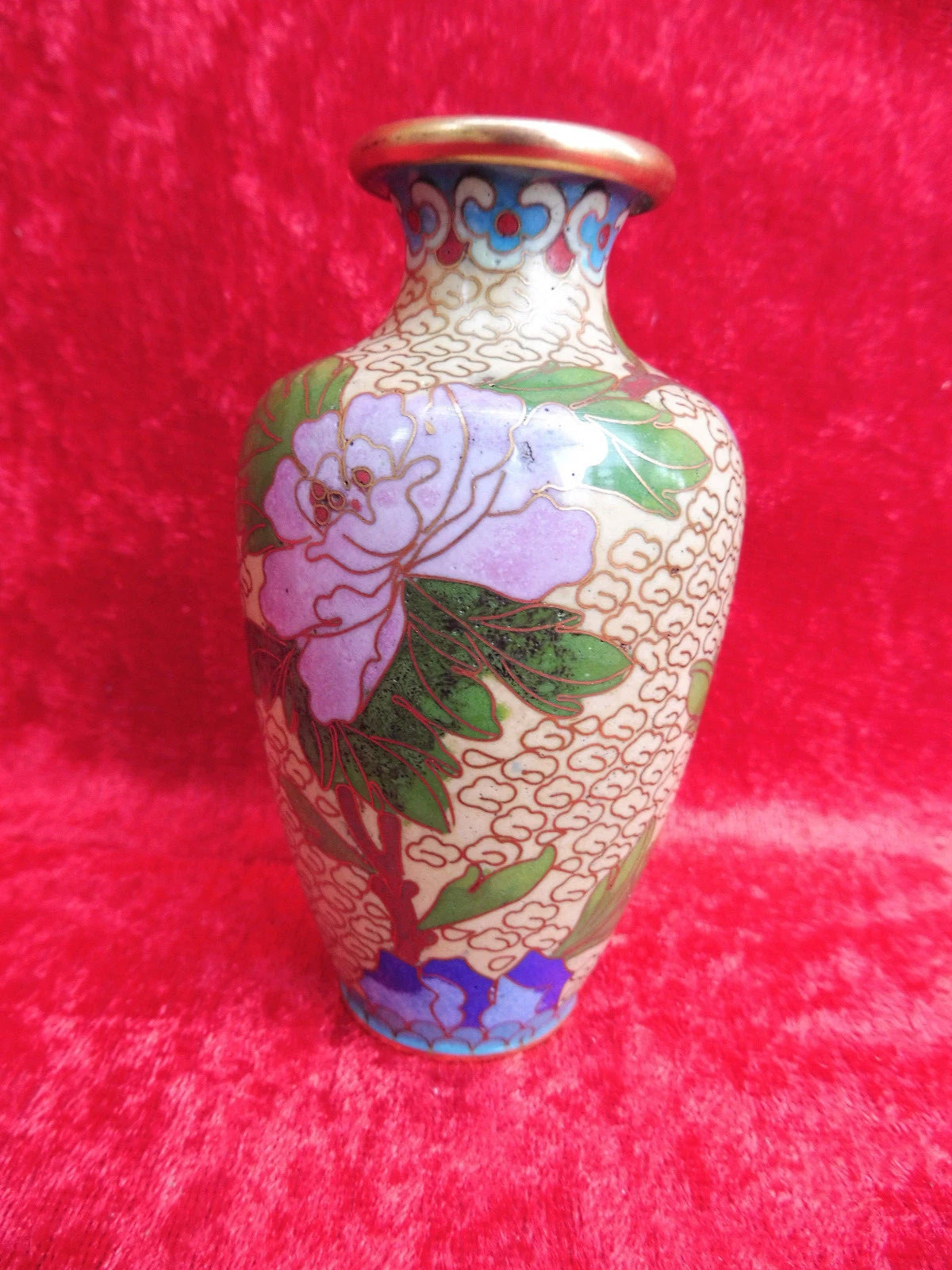 Cloisonné Vase, beautiful, old decorative vase, flowers, bird...
