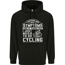 Radfahren Ich googelte meine Symptome Radfahrer lustiger Herren 80 % Baumwolle Hoodie