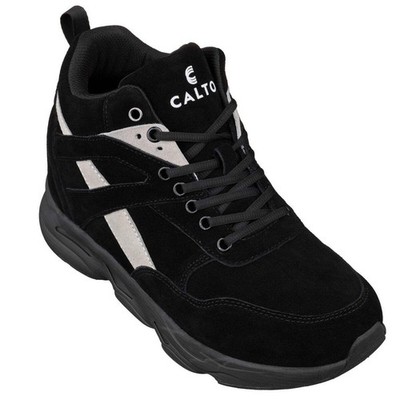 CALTO Men's Invisible 4'' Height Increasing Elevator Lightweight High Top Sneaker
