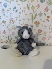 Jellycat Grey  Polly Mitten Kitten Cat Soft Plush Toy Collectible (18cm)
