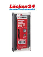 WüRth 50X Abbrechklinge Schwarz 18Mm Extrem Scharf Schiebespender Cuttermesser