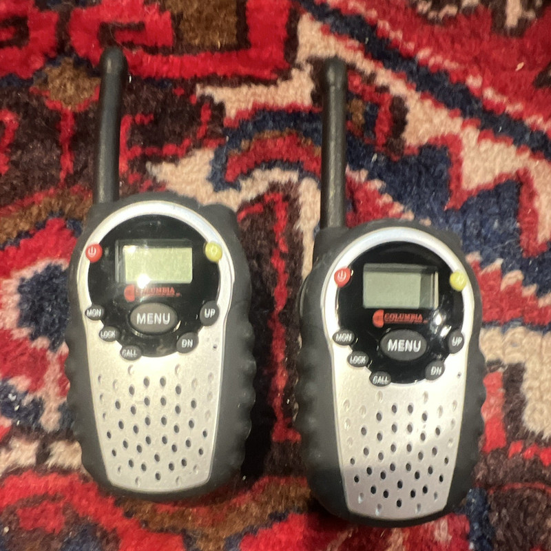 Columbia Portable/Handheld Walkie Talkies Two-Way Radios Set of 2 Black/Silver
