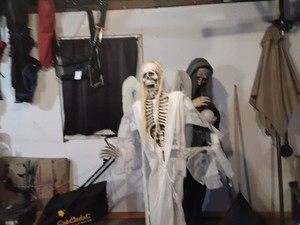 Halloween Skeleton Angel Prop White Fabric Wings & Robe Decoration