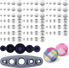 100PCS Cover Button Kit with Tools, DIY Fabric Covered Buttons Set - 5 Sizes  F