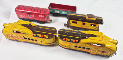 Vintage Marx M10005 Union Pacific Metal Wind up Train w/ Dummy Cars Caboose