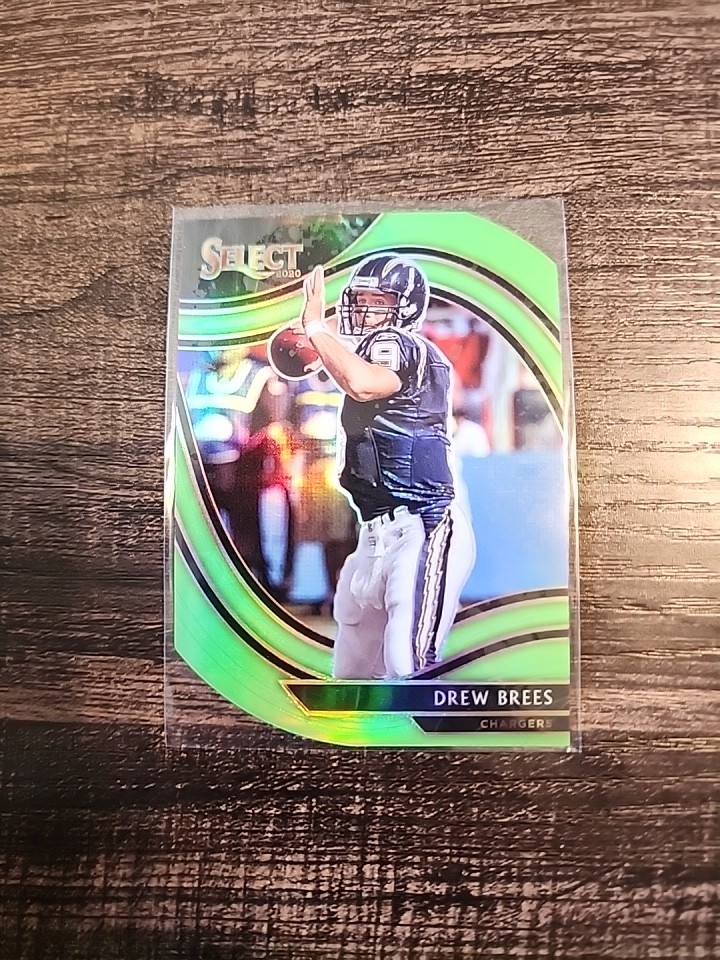 2020 Panini Select - Field Level Drew Brees #315 Neon Green Prizm Die-Cut Purdue