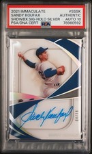 Sandy Koufax 2021 Panini Immaculate Shadowbox Silver Holo PSA Auto 10 #SSSK 4/10