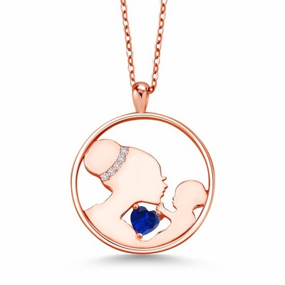 Keren Hanan Mother and Child 0.55 Ct Created Sapphire E-F Lab Grown Diamond 18K