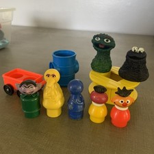 Vintage Fisher Price Little People Sesame Street Parts  Figures Lot