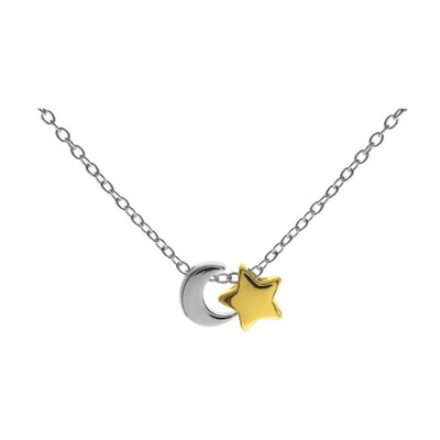 Stern und Mond Halskette 14 kt vergoldet gepunzt British Made