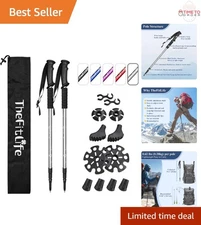 Nordic Walking Poles Aluminum Collapsible Ultralight Anti-Shock Hiking Trekking