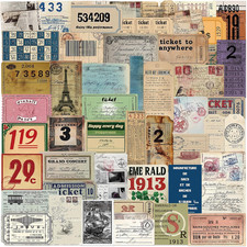 50PCS Vintage Aesthetic Stickers for Scrapbook, Scrapbooking Supplies Junk Jou