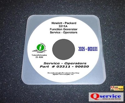 HP 3311A Service - Operating Manual CD with 17'' x 11'' (A3) Diagrams