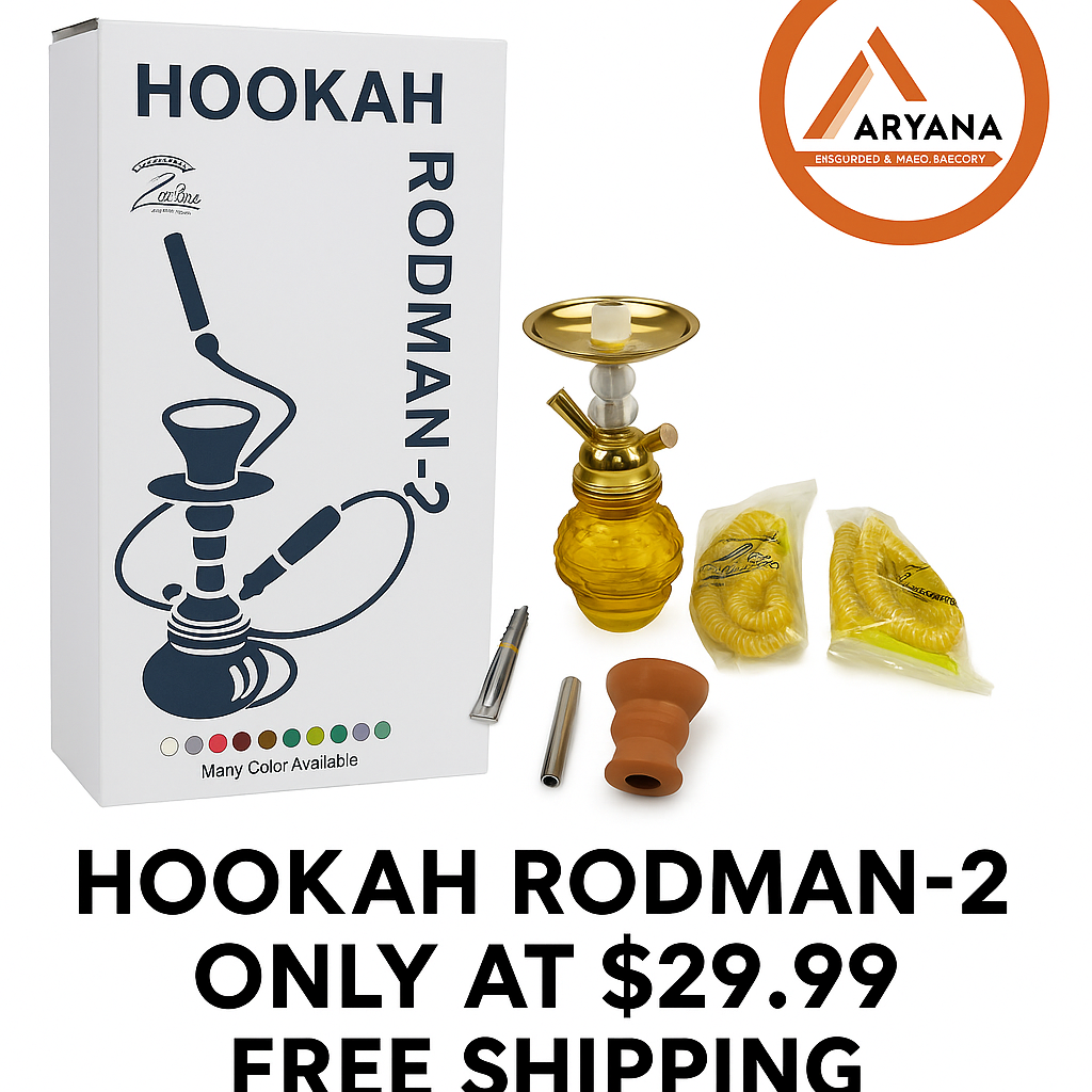 HOOKAH ZEBRA RODMAN-2 | Pumpkin X3 - 1 Hose | Travel & Gift Hookah