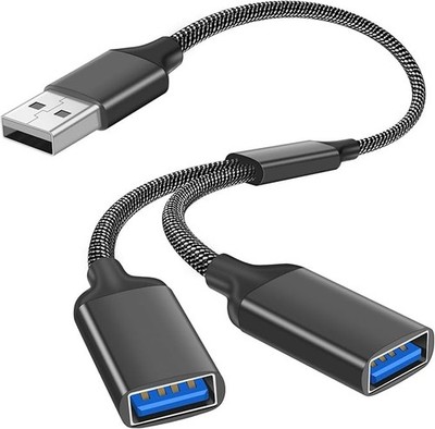USB Splitter 2 Port, Dual USB Stecker - Buchse Kabel, Doppel USB Y Splitter Adapter