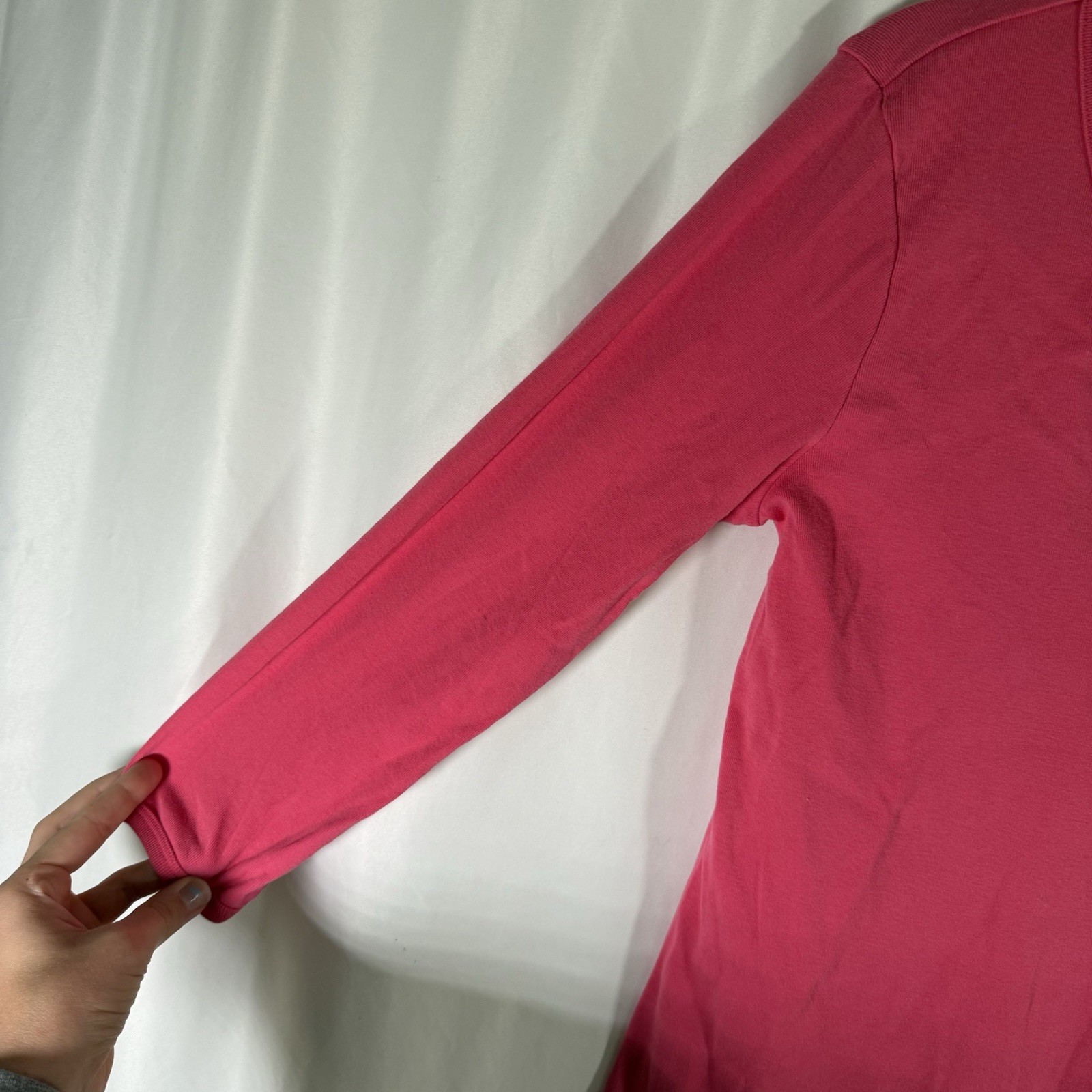 Ralph Lauren Sport Shirt Women's Large Pink 3/4 Sleeve V-Neck 100% Cotton thumbnail 3