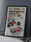 A3 Framed 1986 British Grand Prix Poster Brands Hatch F1 Formula 1 Wall Art