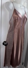 Victoria s Secret Slip Dress Womens Pink Satin Gold Mesh Nightie Medium