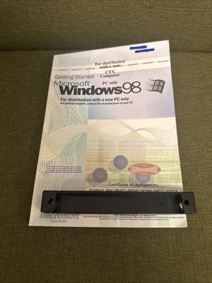 Windows 98 Operating System Certificate Of Authenticity