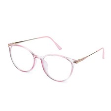 Blue Light Blocking Glasses, Round Frame, Pink, Men and