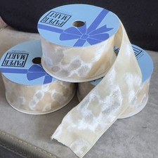 3 Rolls 2.5 Inch Wired Ribbon Brushed Velvet Ivory Wedding Crafts Christmas New