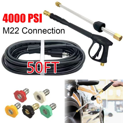 #ad High Pressure 4000PSI Car Power Washer Gun Spray Wand Lance Nozzle and Hose Kit $35.95