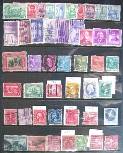 us stamps vintage used circa 1900-1938 lot of 48 Army Navy included few mint