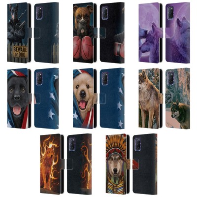 OFFICIAL VINCENT HIE CANIDAE LEATHER BOOK WALLET CASE COVER FOR OPPO PHONES