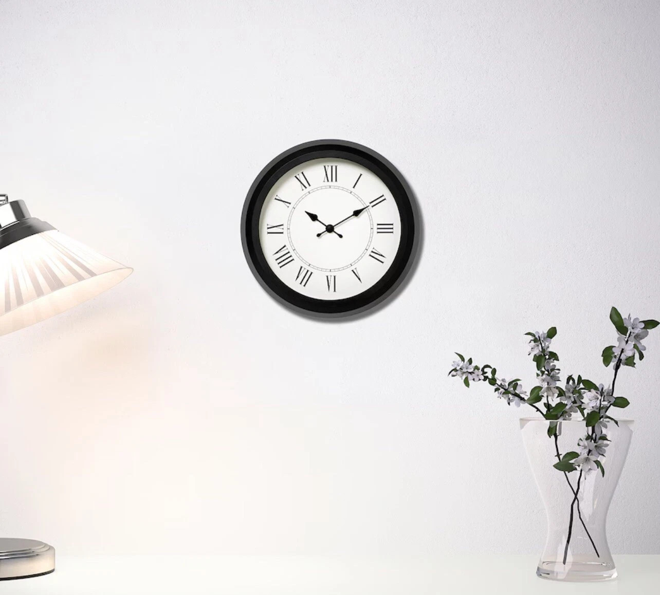 IKEA NUFFRA Wall Clock Low-voltage/black  9 &frac34;"  Silent Clock  Sealed!