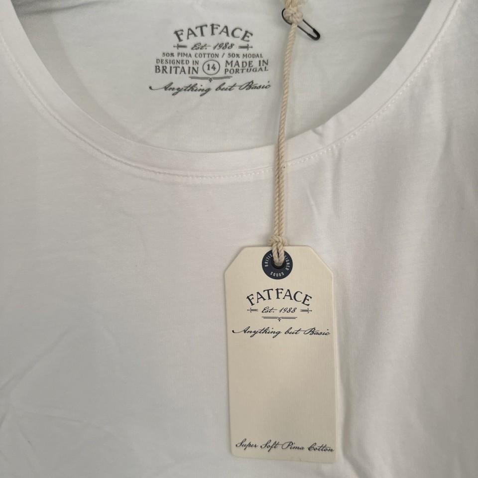 T-shirt Femme Fat Face Motif Graphique Ivy - Coton Jersey - Manches Courtes - Blanc