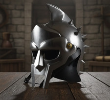 Medieval Maximus Gladiator Helmet Wearable Solid Metal Roman Helmet