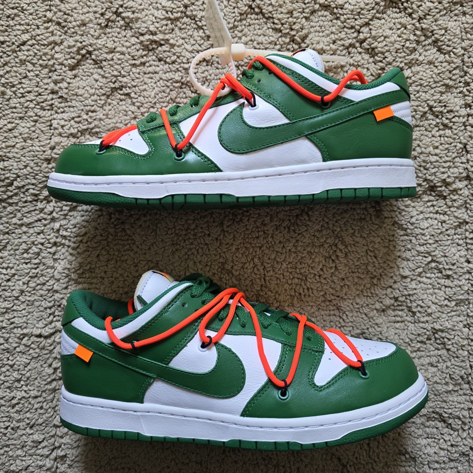 OFF WHITE X NIKE Nike Dunk Low x OFF WHITE verde pino 2019 nuove taglia 10