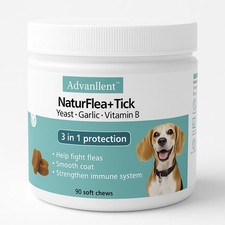 Flea and Tick Natural Prevention for Dogs Chewable, Flea Tick 90 Chews Dog