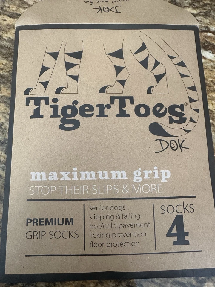 Calcetines antideslizantes Tiger Toes para perro / agarre extra / L / color gris Foto 4 de 4