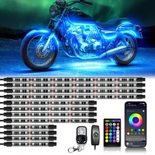 Opt7 Rgb Motorcycle Led Lights 12pcs App Control Turn Signal Brake Underglow