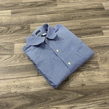 Tommy Hilfiger Ithaca Blue White Striped Button Up Dress Shirt Sz 16.5/ 34-35 L